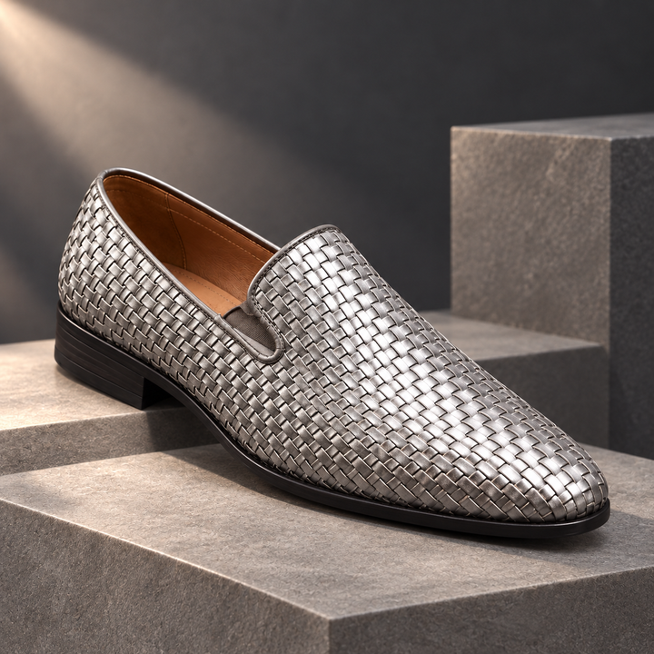 Bellamy woven comfort loafers in Silver