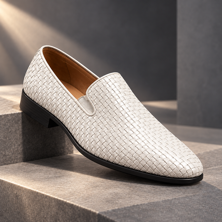 Bellamy woven comfort loafers in White