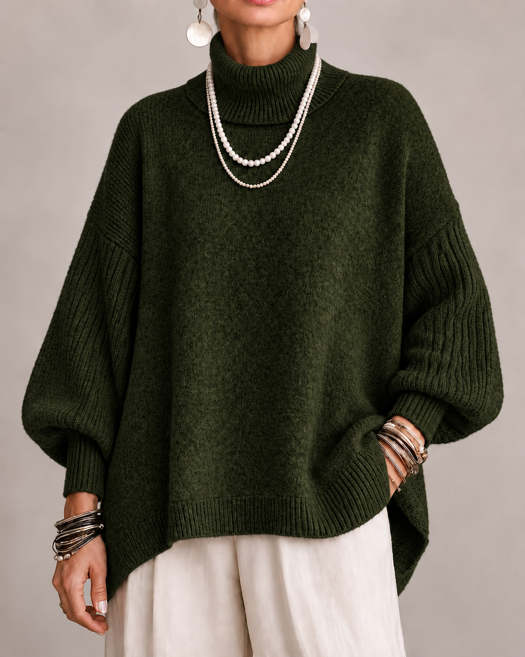 Kathleen Relaxed Folded-Neck Jumper