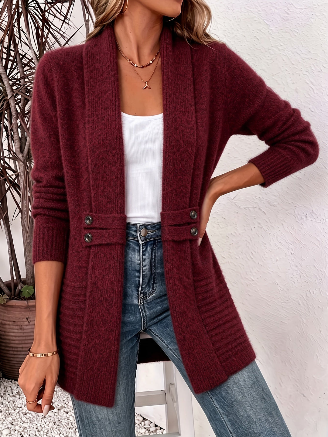 Wren Shawl-Collar Knit Cardigan