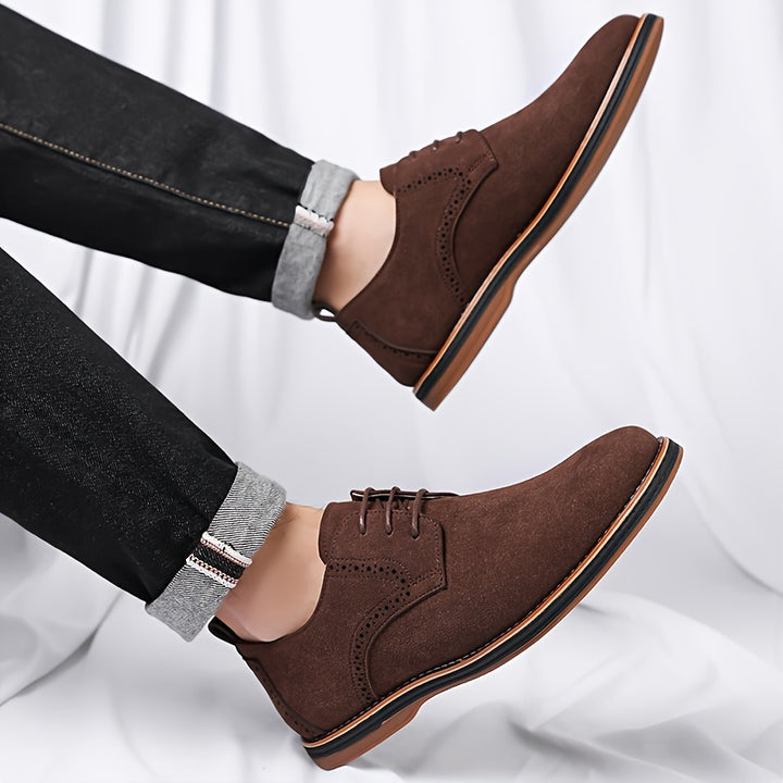 All-Day Comfort Derby Shoes — Aldgate Suede-Finish Brogue
