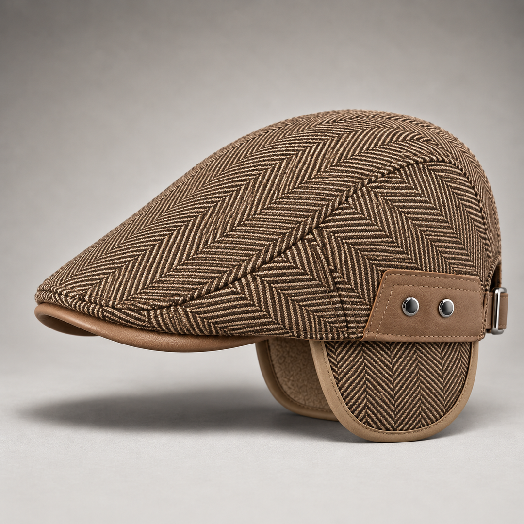 Thornton Herringbone Flat Cap