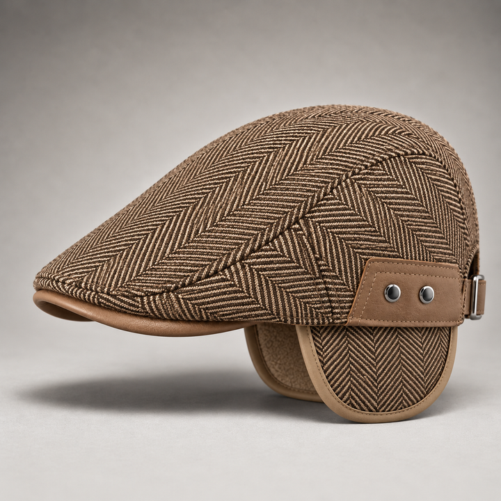 Thornton Herringbone Flat Cap