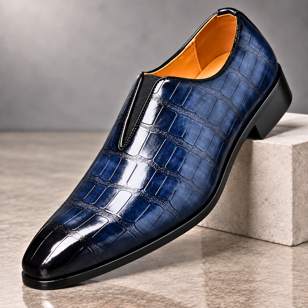 Renzo Croc-Embossed Loafers