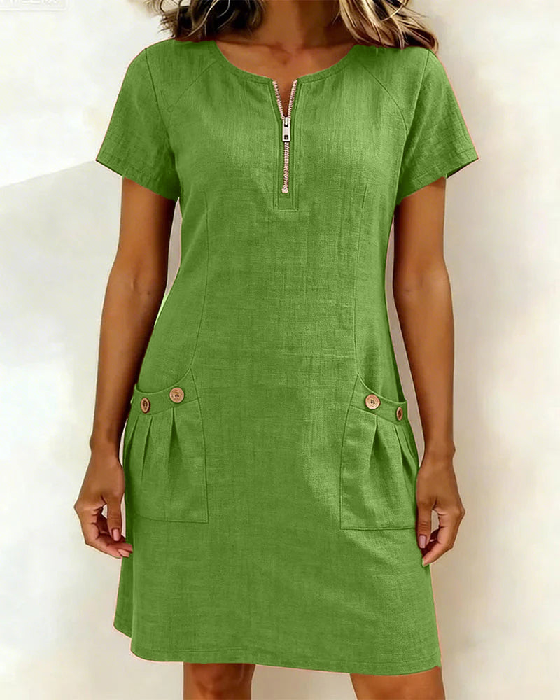 Linn Cotton dress with zip fastening