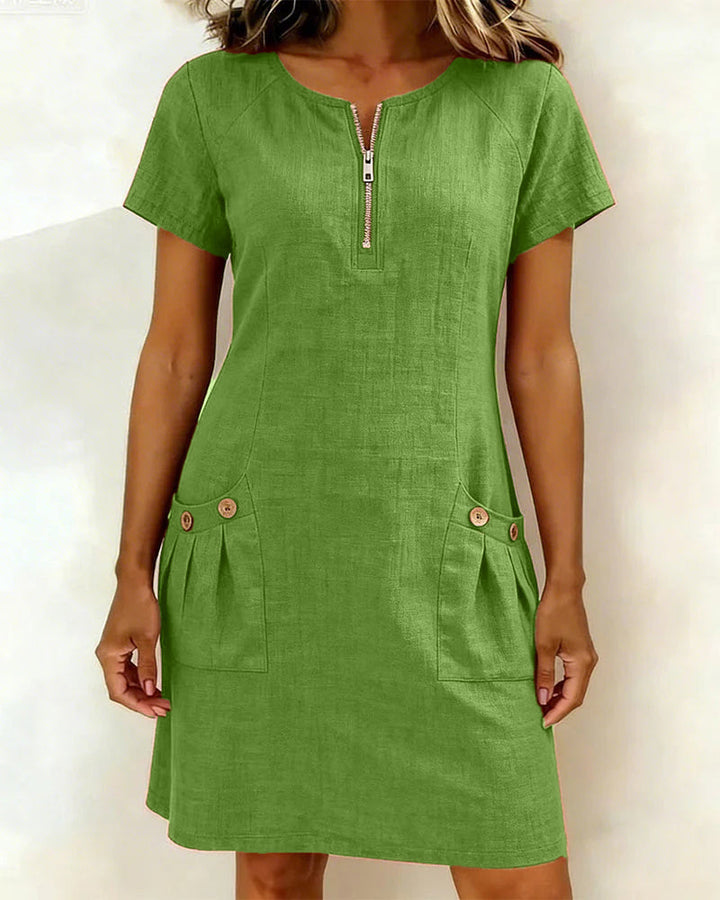 Linn Cotton dress with zip fastening