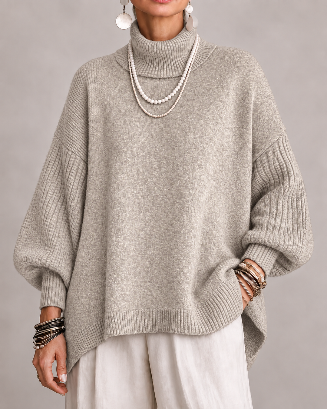 Kathleen Relaxed Folded-Neck Jumper