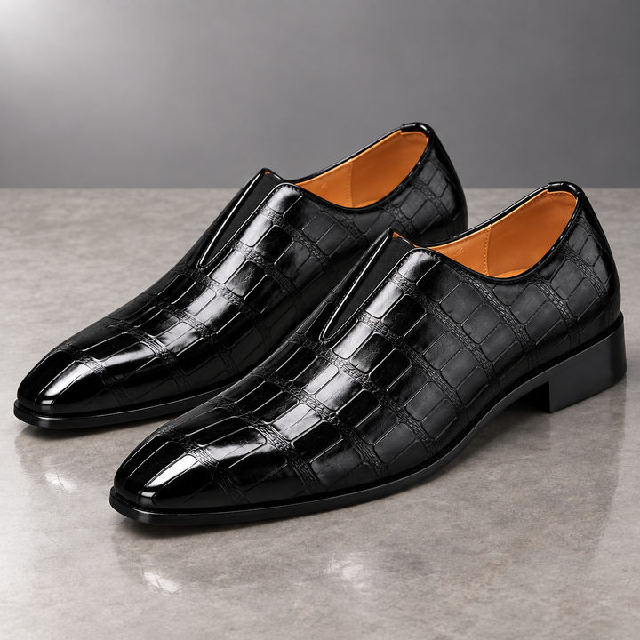 Renzo Croc-Embossed Loafers