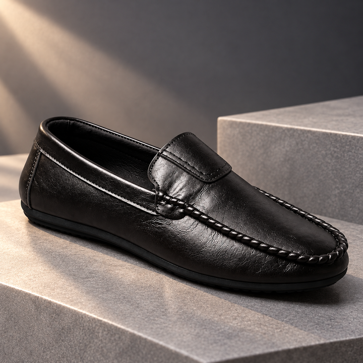 Carter flexible comfort driving loafers in Black