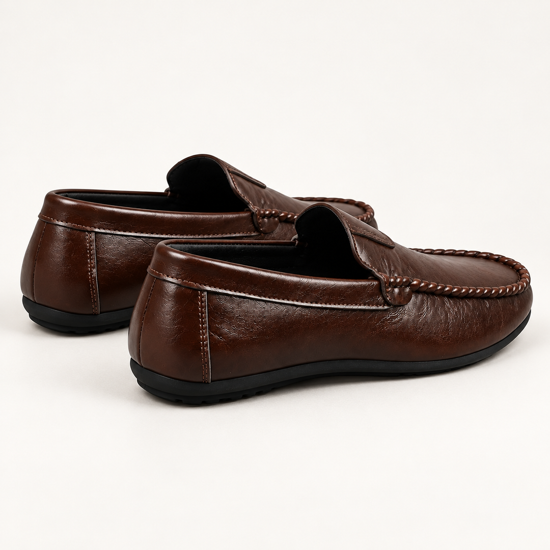 Rear three-quarter view of Carter Flexible Comfort Driving Loafers