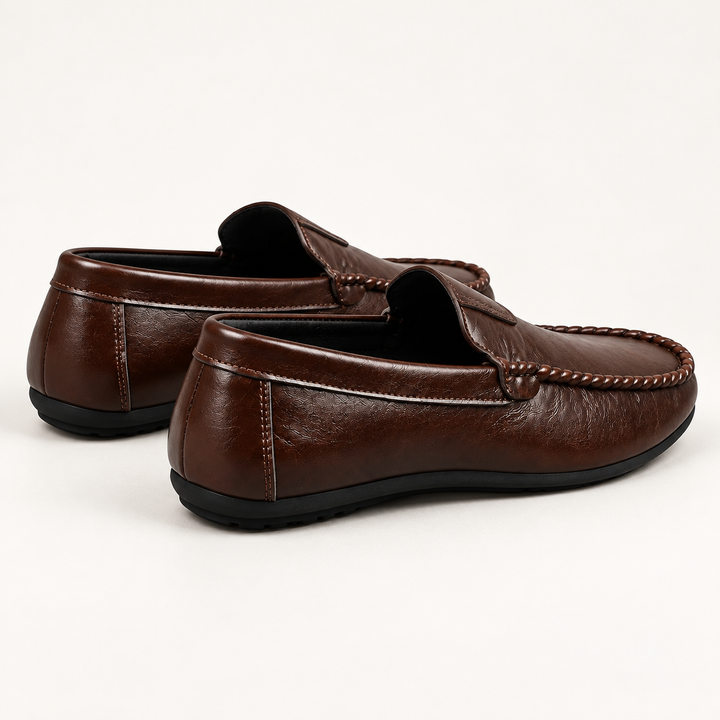 Rear three-quarter view of Carter Flexible Comfort Driving Loafers