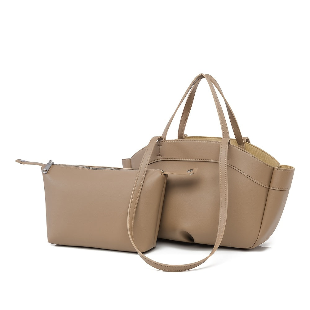 Isla Structured Tote Bag & Pouch Set