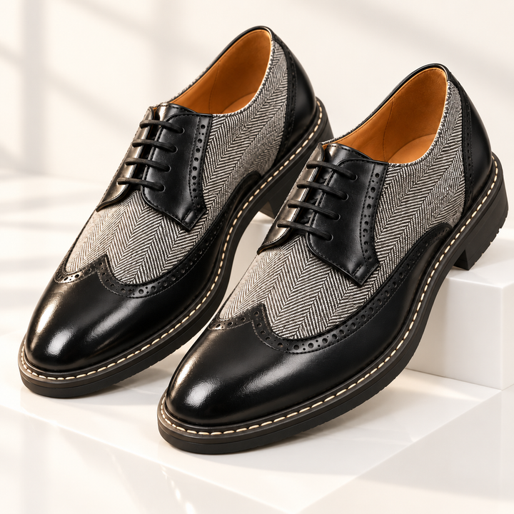 Demarco Leather Herringbone Oxfords