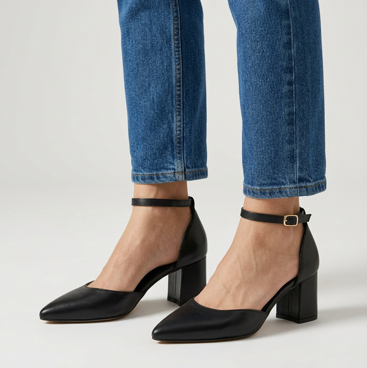 Elara Comfortable Pointed-Toe Block Heels