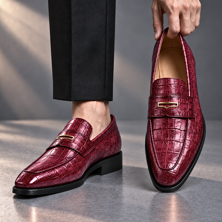 Alderton Refined Croc-Embossed Loafers
