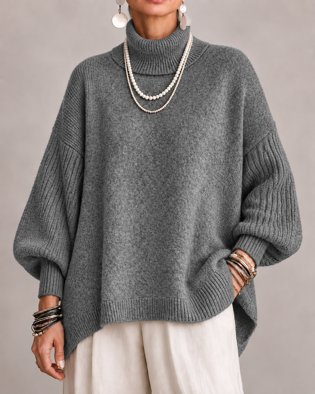 Kathleen Relaxed Folded-Neck Jumper