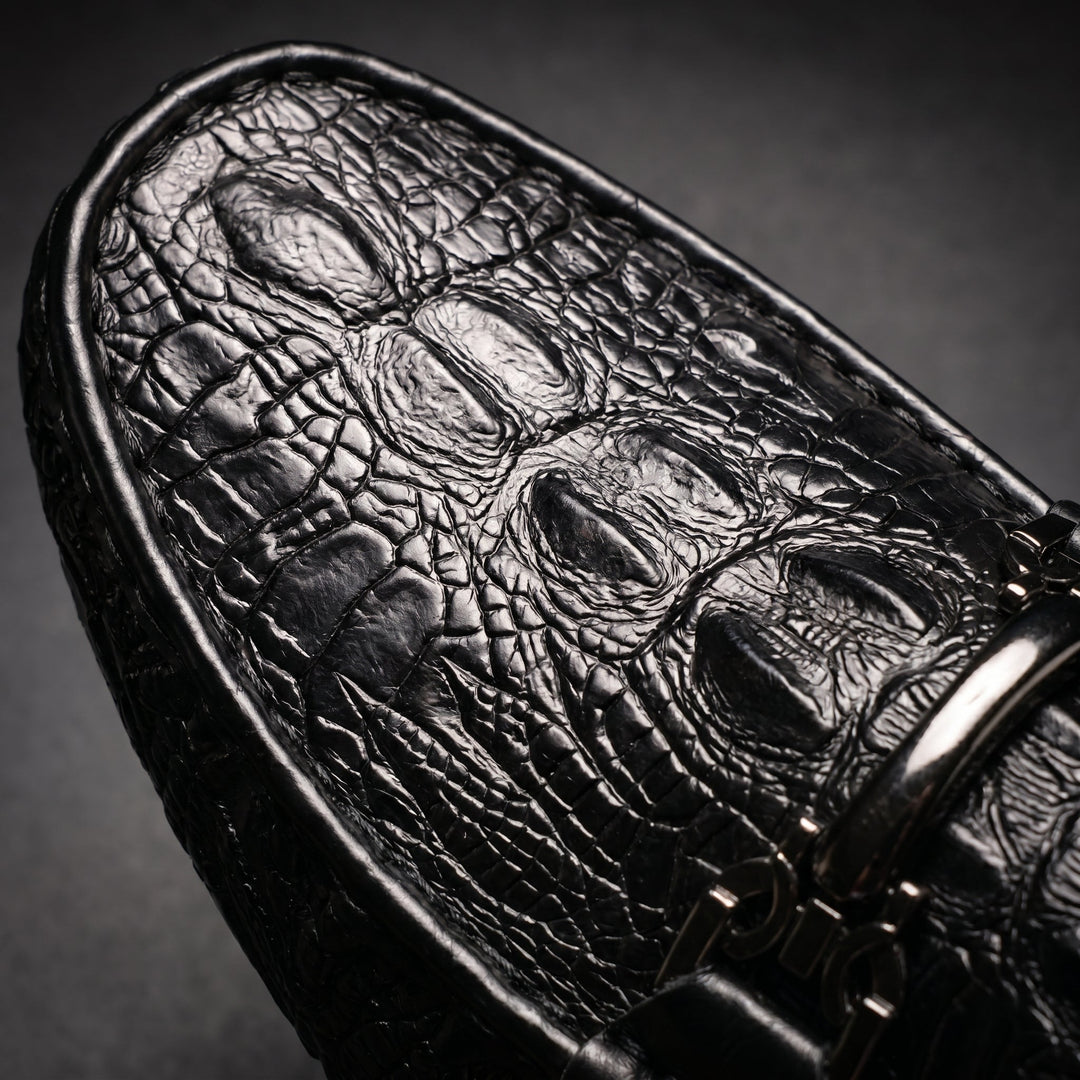 Vareno Croc-Embossed Leather Loafers