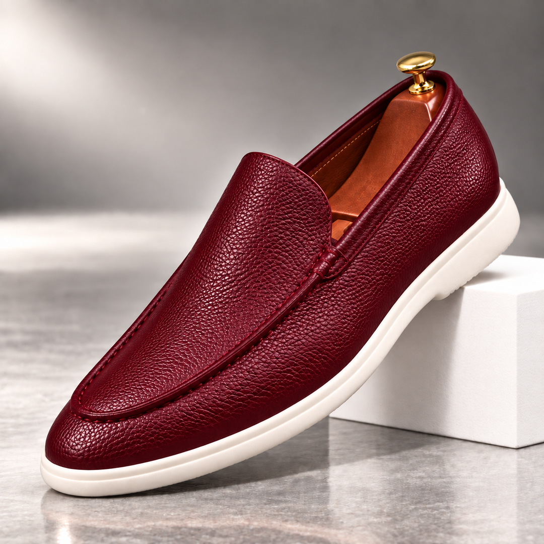 Gianni Genuine Pebbled Leather Loafers