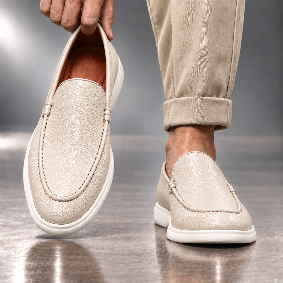 Gianni Genuine Pebbled Leather Loafers