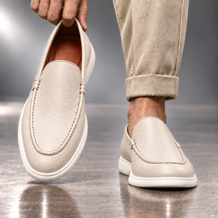Gianni Genuine Pebbled Leather Loafers