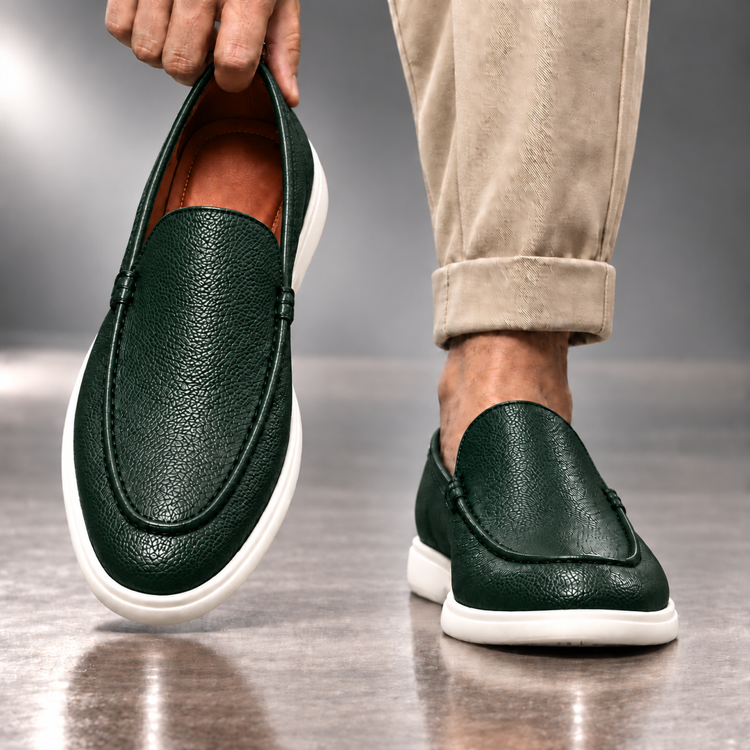 Gianni Genuine Pebbled Leather Loafers