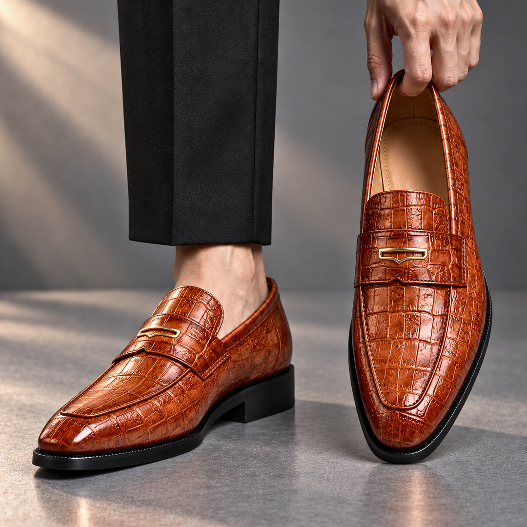 Alderton Refined Croc-Embossed Loafers