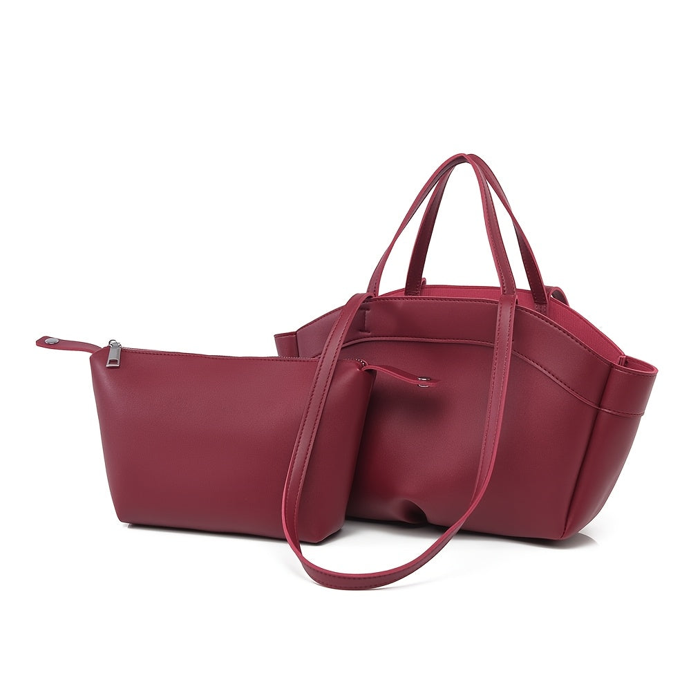 Isla Structured Tote Bag & Pouch Set