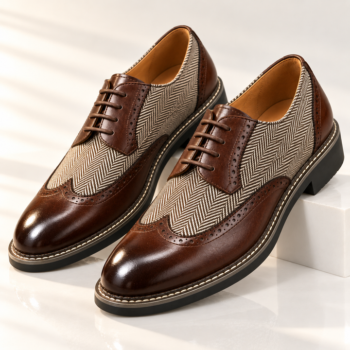 Demarco Leather Herringbone Oxfords
