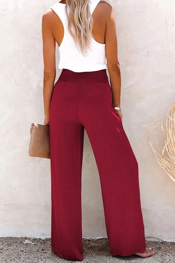 SHARON COMFORTABLE HIGH-WAISTED TROUSERS