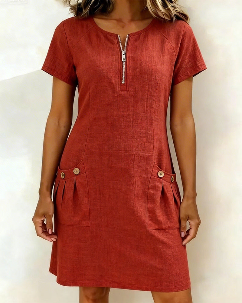 Linn Cotton dress with zip fastening
