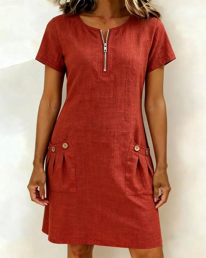 Linn Cotton dress with zip fastening