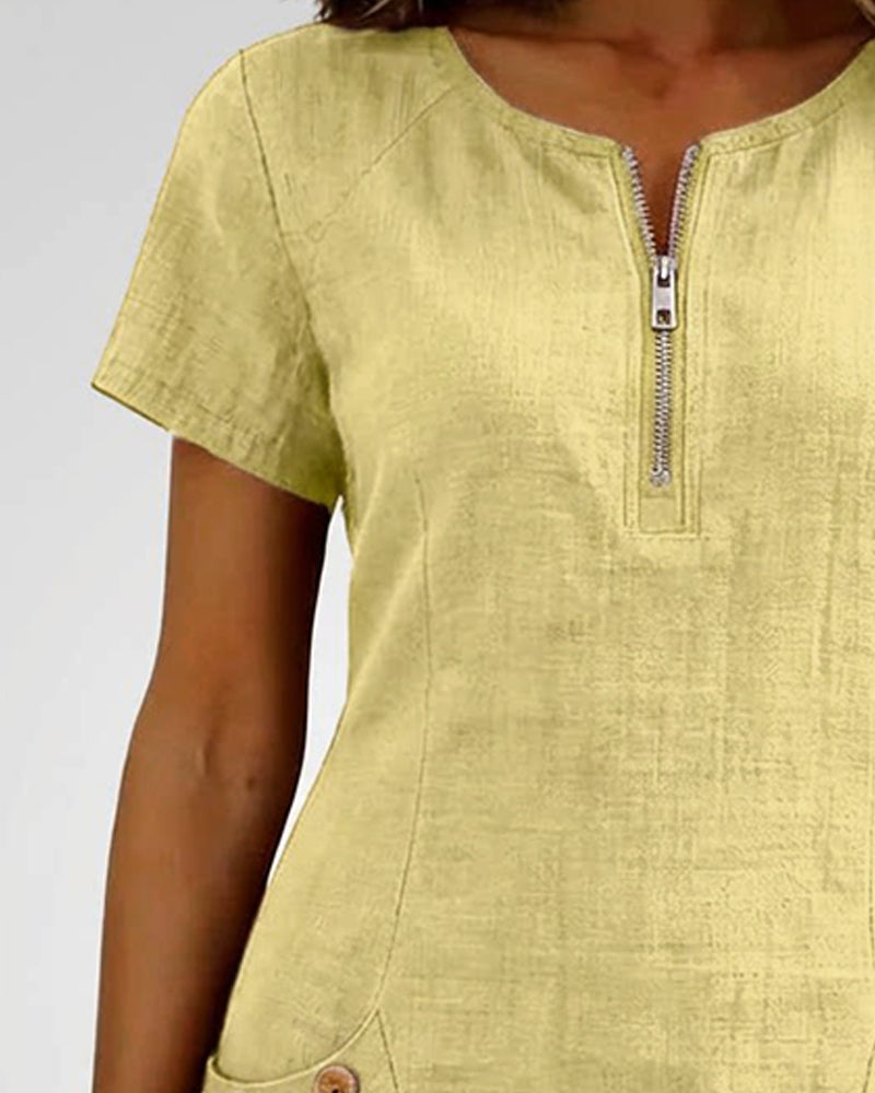 Linn Cotton dress with zip fastening