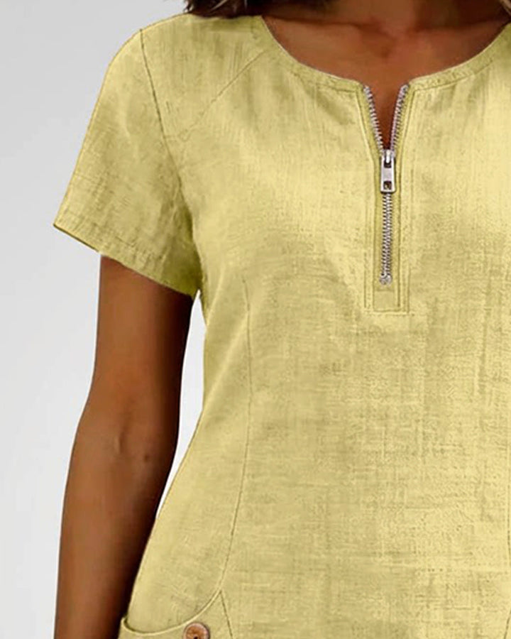 Linn Cotton dress with zip fastening