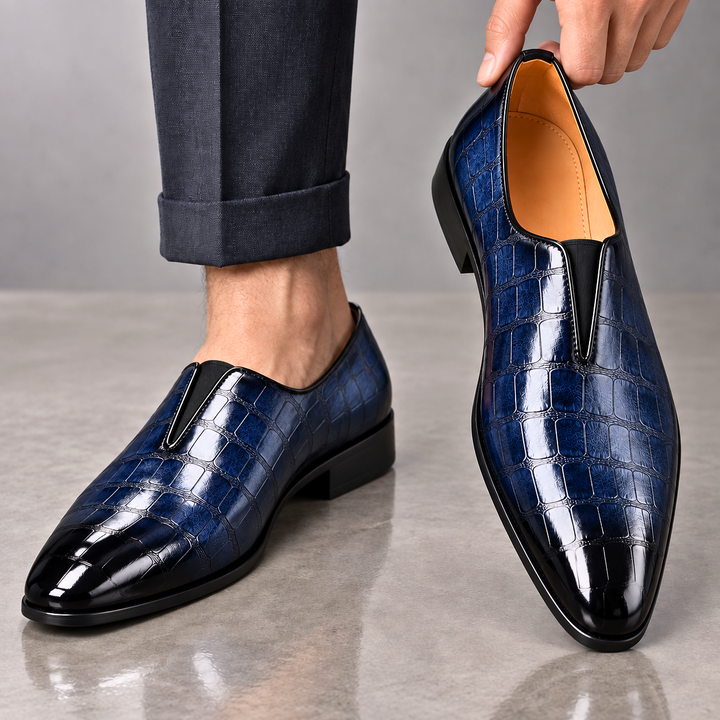 Renzo Croc-Embossed Loafers