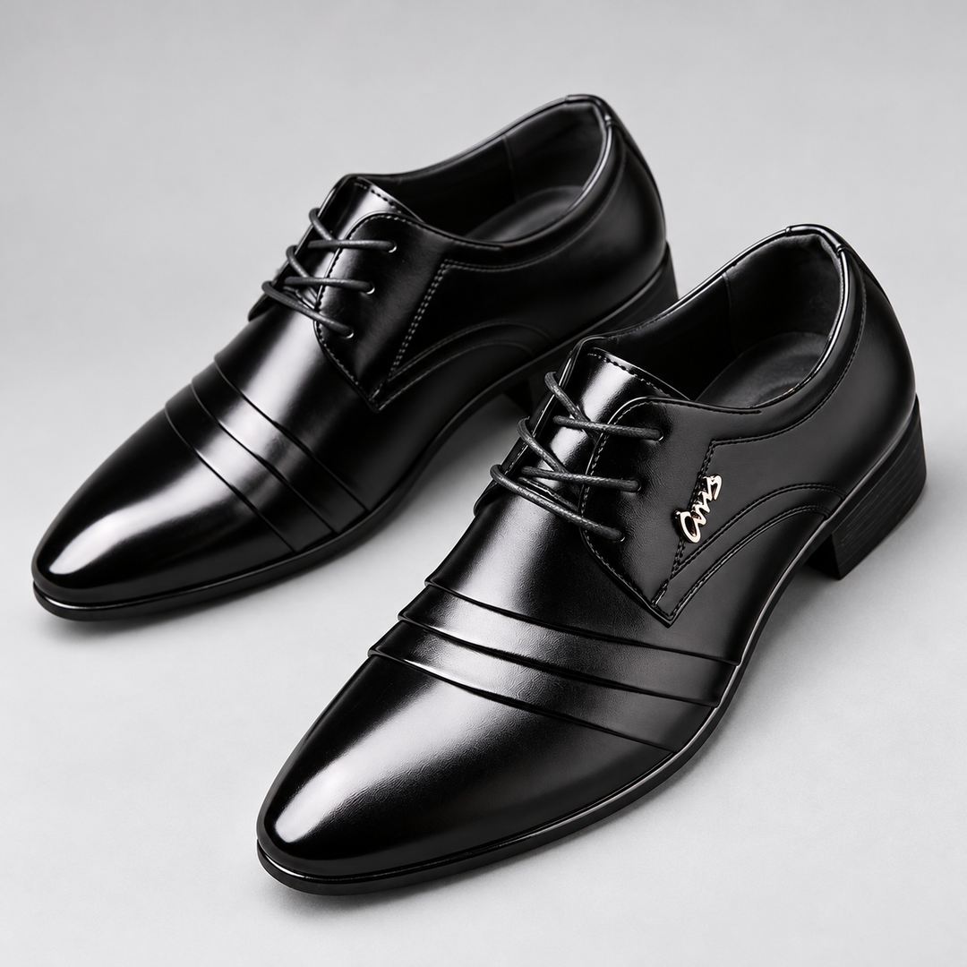 Alastair Black shoe pair, studio three-quarter view