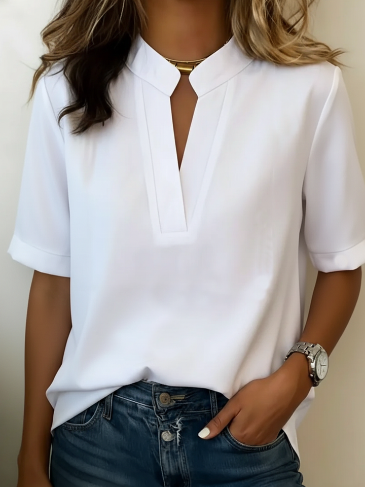 Sabina Elegant blouse with a V-neck