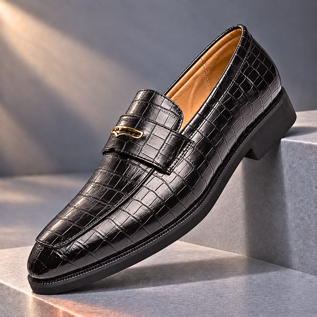 Alderton Refined Croc-Embossed Loafers
