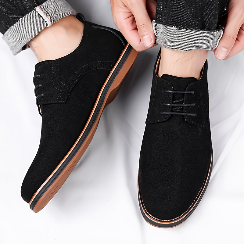 All-Day Comfort Derby Shoes — Aldgate Suede-Finish Brogue