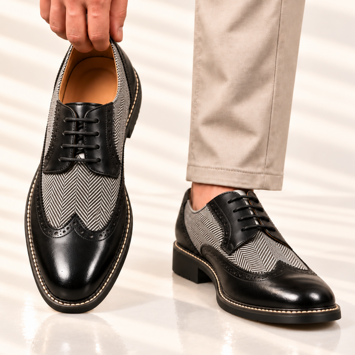 Demarco Leather Herringbone Oxfords