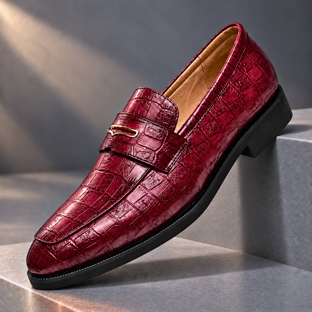 Alderton Refined Croc-Embossed Loafers