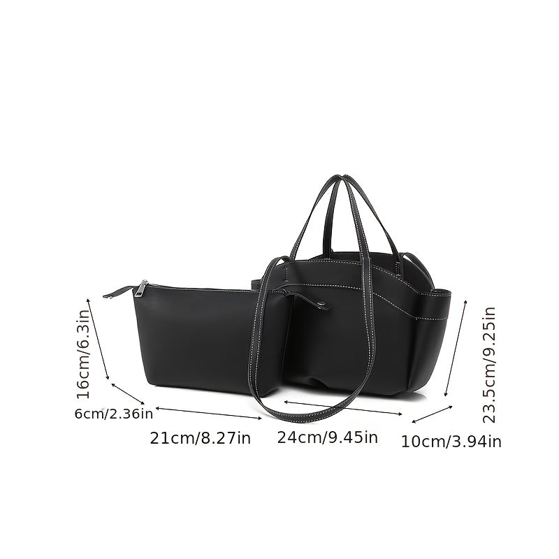 Isla Structured Tote Bag & Pouch Set