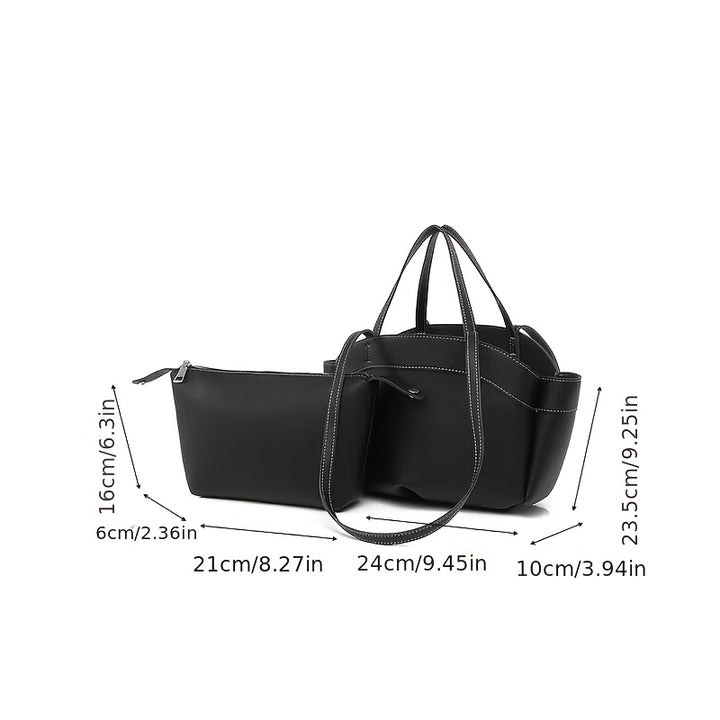 Isla Structured Tote Bag & Pouch Set