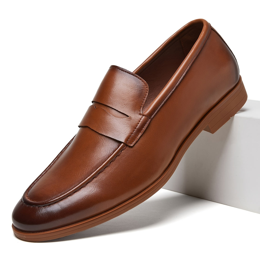 Men'S Shoes Business Formal British Soft Sole Casual Shoes Men'S Lazy Loafers Height Increasing Pointed Toe Trendy Bean Shoes