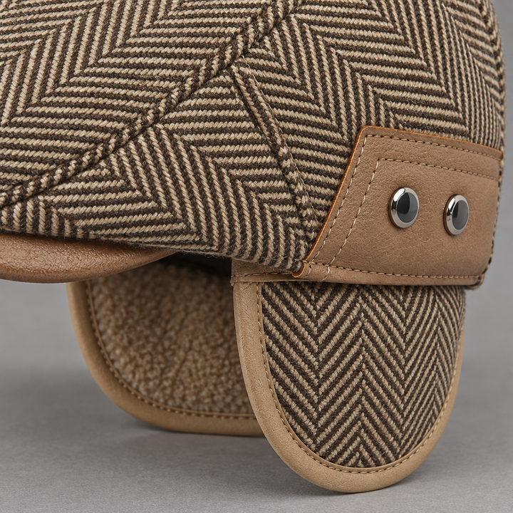 Thornton Herringbone Flat Cap