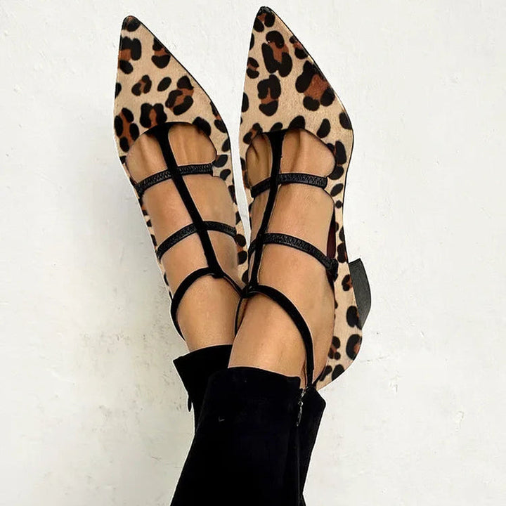 Franca | Heeled Shoes with Leopard Strap