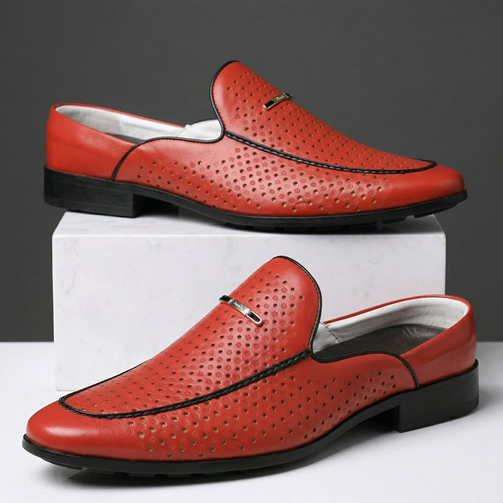 Castagnozzi Genuine Leather Perforated Loafers
