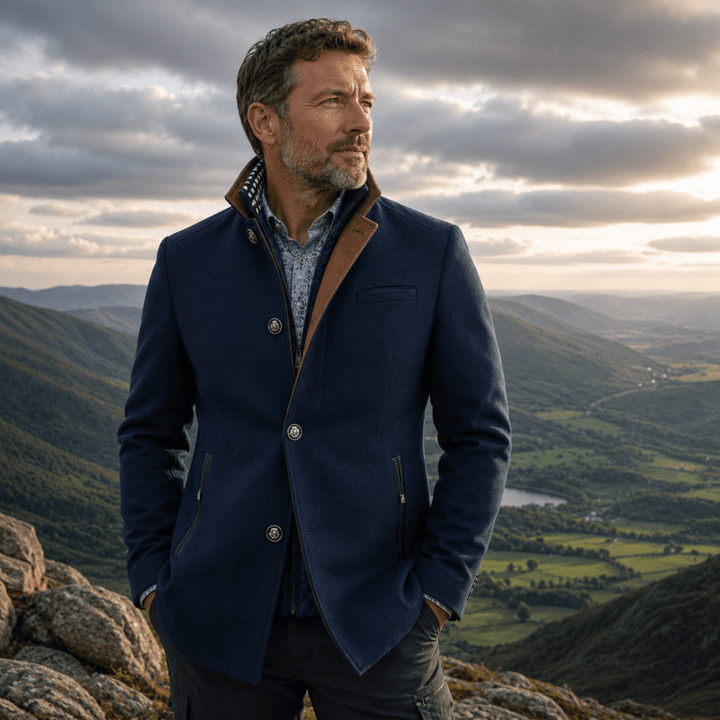 Bennett Smart Layered-Collar Tailored Coat