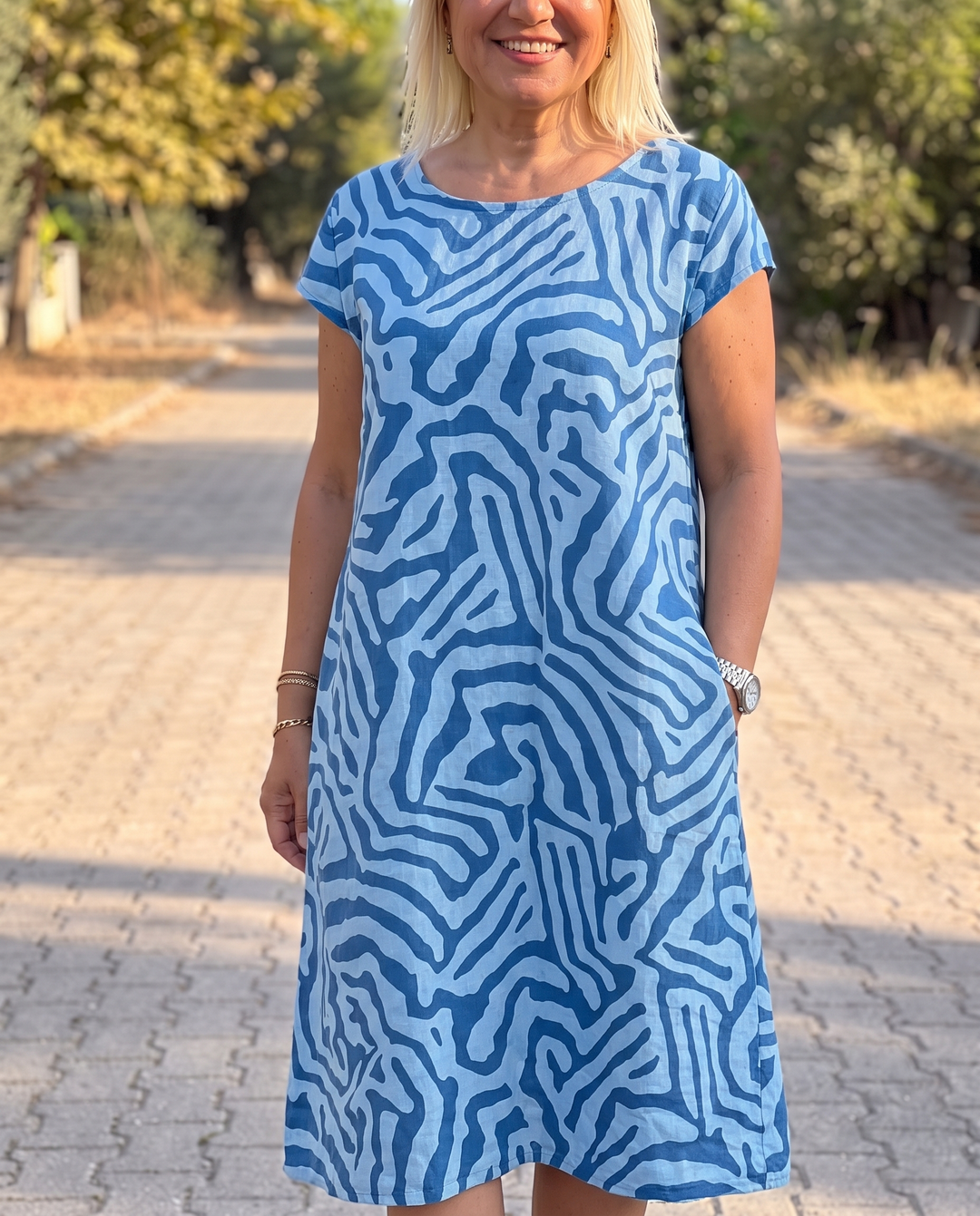 Maribel Breezy Round-Neck Sundress