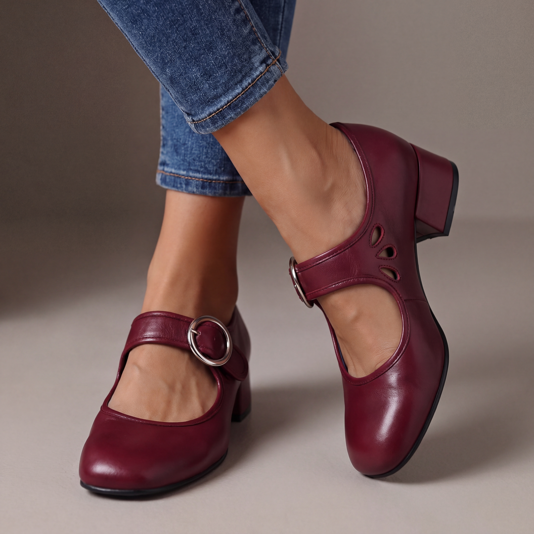 Freya Leather Strappy Court Shoes