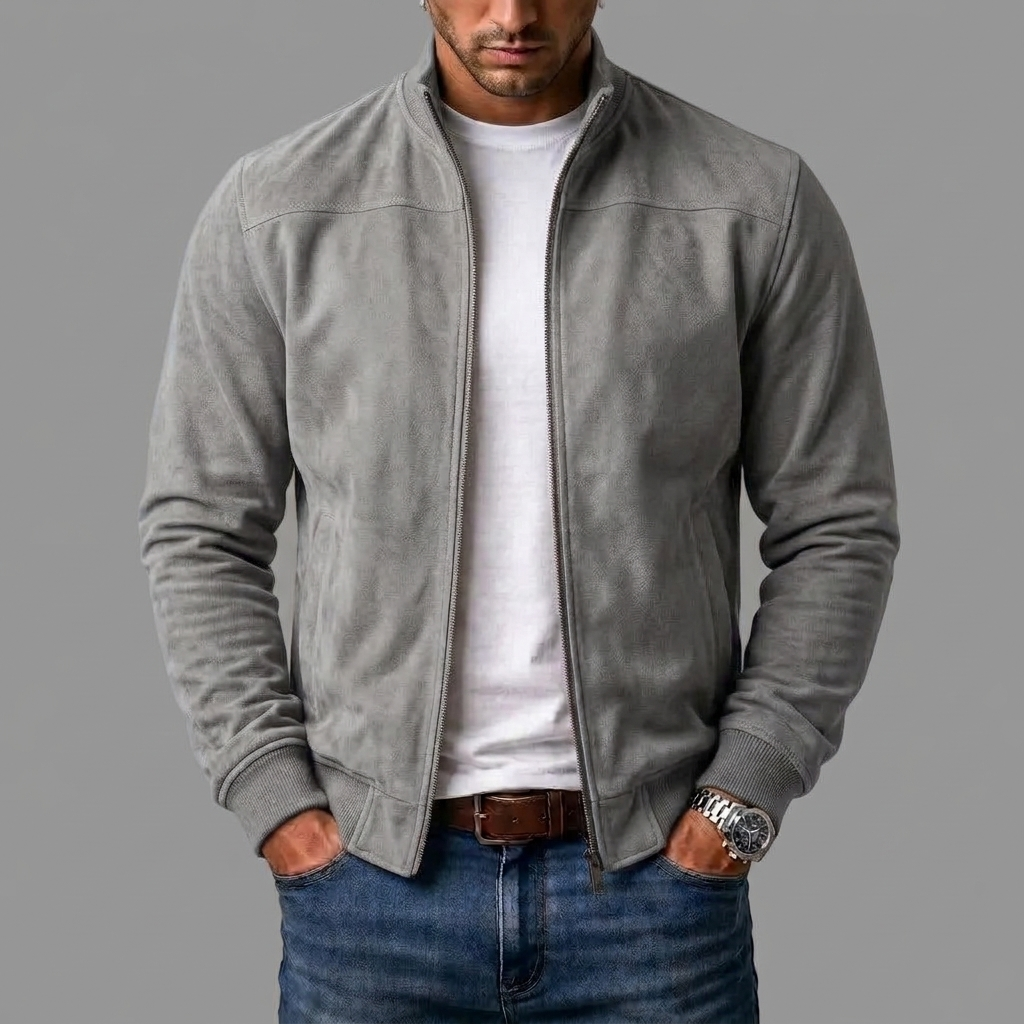 Rutherford Refined Suede Bomber Jacket